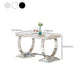 Mesa de comedor Glam Dining de imitación de mármol, mesa rectangular con base de metal para uso doméstico