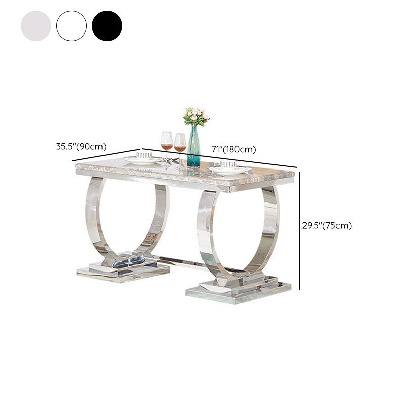 Mesa de comedor Glam Dining de imitación de mármol, mesa rectangular con base de metal para uso doméstico