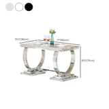 Mesa de comedor Glam Dining de imitación de mármol, mesa rectangular con base de metal para uso doméstico