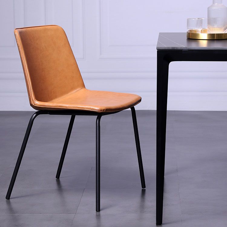 Contemporary Hotel Solid Back Side Chair Leather Matte Finish Dining Chair Clearhalo ' kitchen&dining_furn' 'Dining Chairs' 'Dining Tables & Seating' 'dining_chair' 'furn' 'furn_dining_chair' 'Furniture' 'furniture_dining_chair' 'Kitchen & Dining Furniture' 'kitchen' 1200x1200_dc1f980c-6b6f-46fa-8848-7037881af887