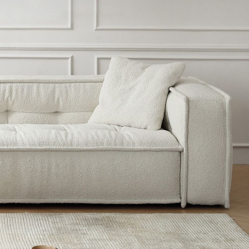 Tissu canapé scandinave Tuxedo bras canapé arrière tufté en blanc