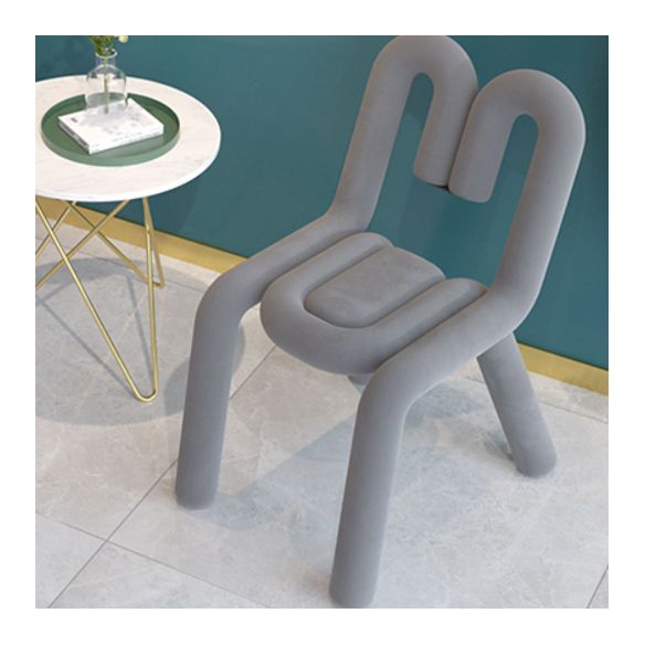 Contemporary Style Side Chair Velvet Open Back Dining Side Chair Clearhalo 'Dining Chairs' 'Dining Tables & Seating' 'dining_chair' 'furn' 'furn_dining_chair' 'Furniture' 'furniture_dining_chair' 'Kitchen & Dining Furniture' 1200x1200_dc20d51f-94a7-4ea5-9779-6e570094b1cb