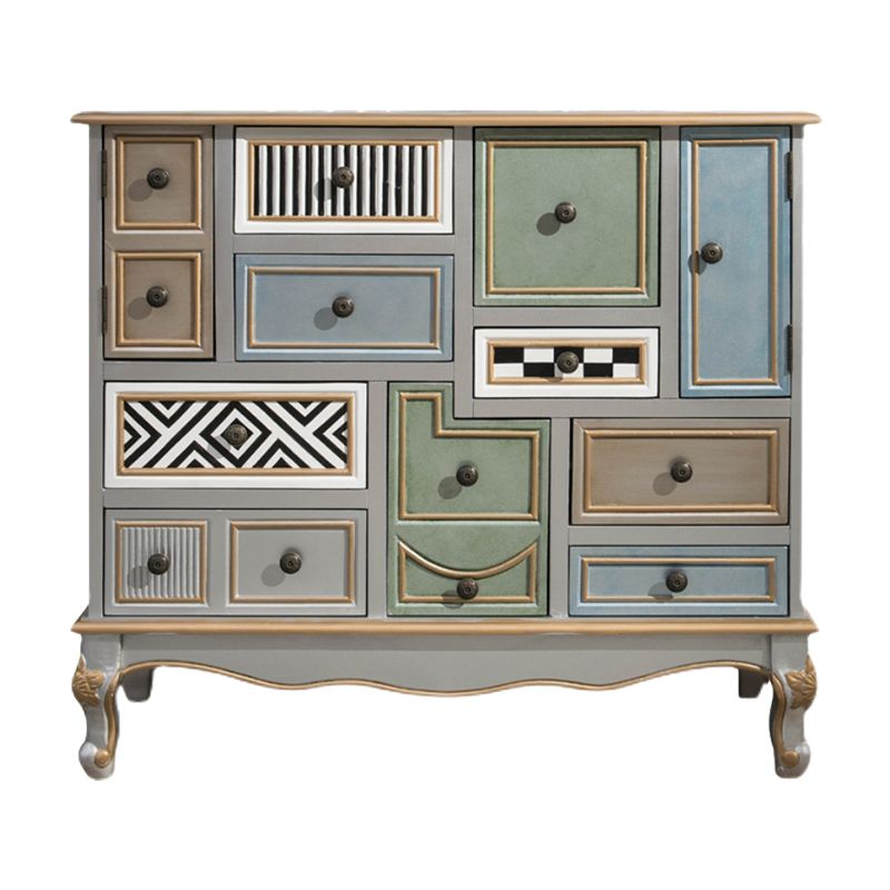 Rangement de rangement en bois massif commode coffre de rangement côtier avec 9 tiroirs