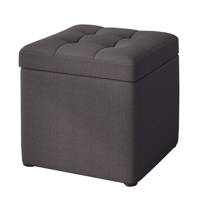 Modern Pouf Ottoman Cotton Upholstered Tufted Solid Color Square Ottoman with Storage Clearhalo 'furn' 'furn_ottomans_poufs' 'Furniture' 'Living Room Furniture' 'Ottomans & Poufs' 'ottomans_poufs' 1200x1200_dc21e58f-8b96-4367-b8b5-d566cf59b071