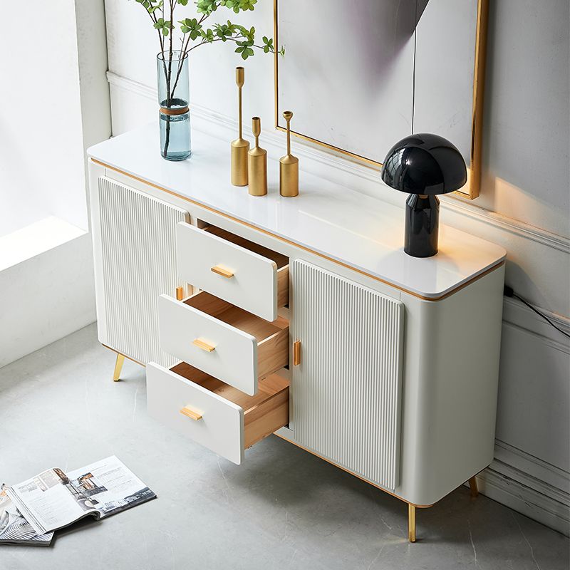 Scalapazione moderna a scaffalatura regolabile a buffet sideboard sala da pranzo credenza ingegnerizzato in legno ingegnerizzato