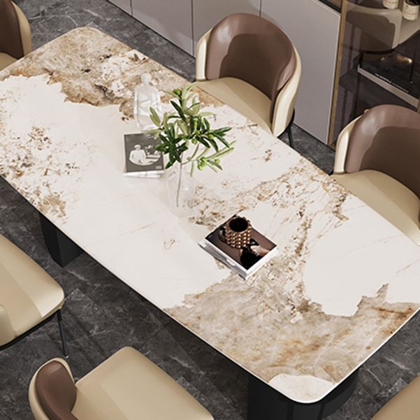 Modern Steel Dinette Set 1/2/7 Pieces Rectangle White Sintered Stone Top Dining Table Set Clearhalo 'Dining Room Sets' 'Dining Tables & Seating' 'dining_room_set' 'furn' 'furn_dining_room_set' 'Furniture' 'furniture_dining_room_set' 'Kitchen & Dining Furniture' 1200x1200_dc22d586-ee45-47c7-9f88-46c1a986eeba