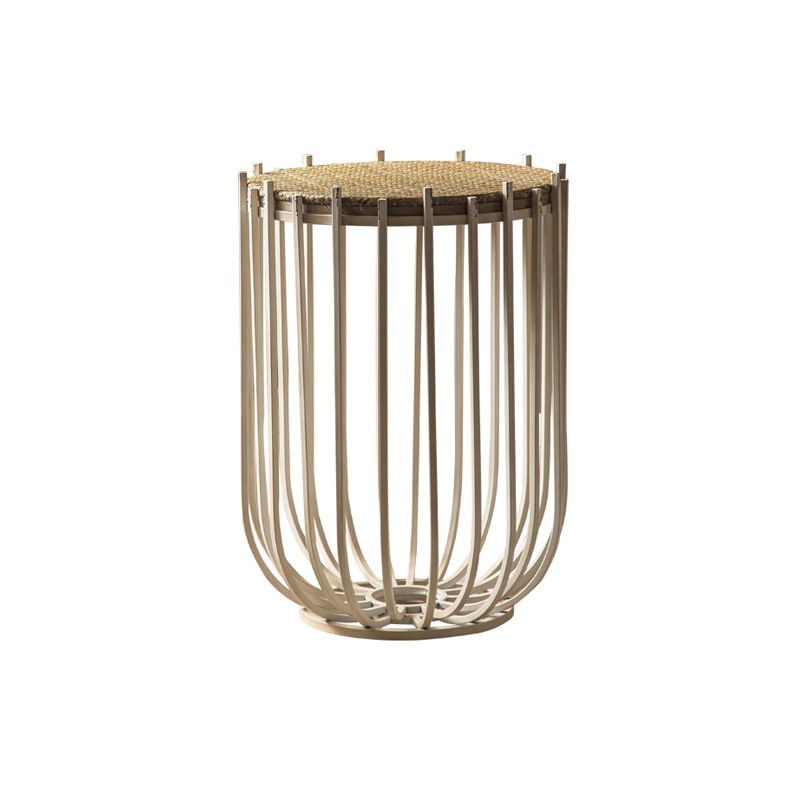 Rustic Solid Wood End Table Round Accent Side Table in Distressed Finish