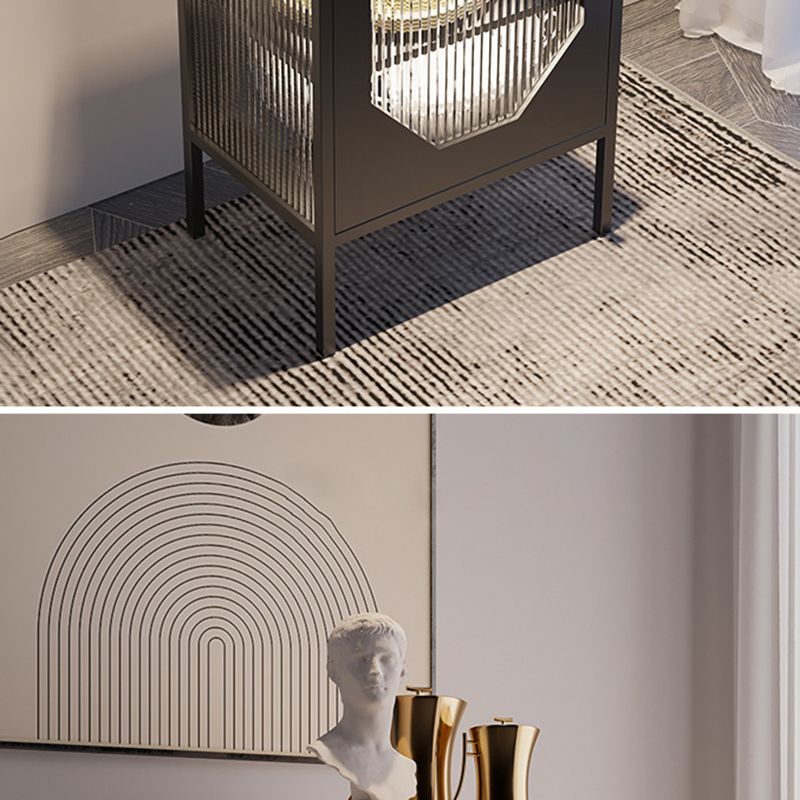 Curio Curio Curio Armading Metal Display con porta per soggiorno