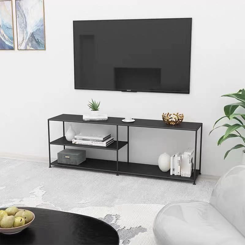 Industrial Style TV Stand Metal TV Console with Open Storage Clearhalo 'furn' 'furn_tv_stands_entertainment_centers' 'Furniture' 'Living Room Furniture' 'TV Stands & Entertainment Centers' 'TV Stands & Media Storage Furniture' 'tv_stands_entertainment_centers' 1200x1200_dc251bb8-43a3-4f4f-8806-db61c12bb1c6