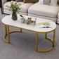 Table de cocktail ovale en pierre Glam Table de cocktail basse simple standard