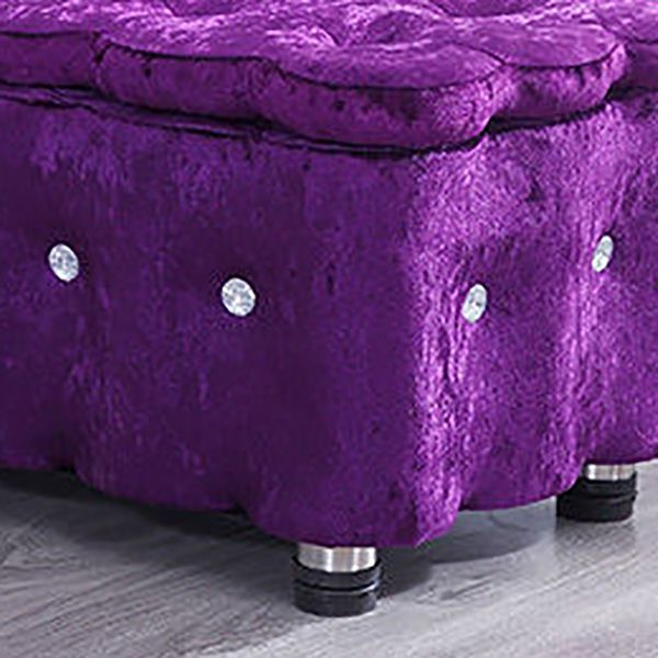 Glam Plain Storage Pouf Plain Velvet Tufted with Storage Rectangle Couch Ottoman Clearhalo 'furn' 'furn_ottomans_poufs' 'Furniture' 'Living Room Furniture' 'Ottomans & Poufs' 'ottomans_poufs' 1200x1200_dc25b253-085a-4894-ae7a-b34a5ddf9185