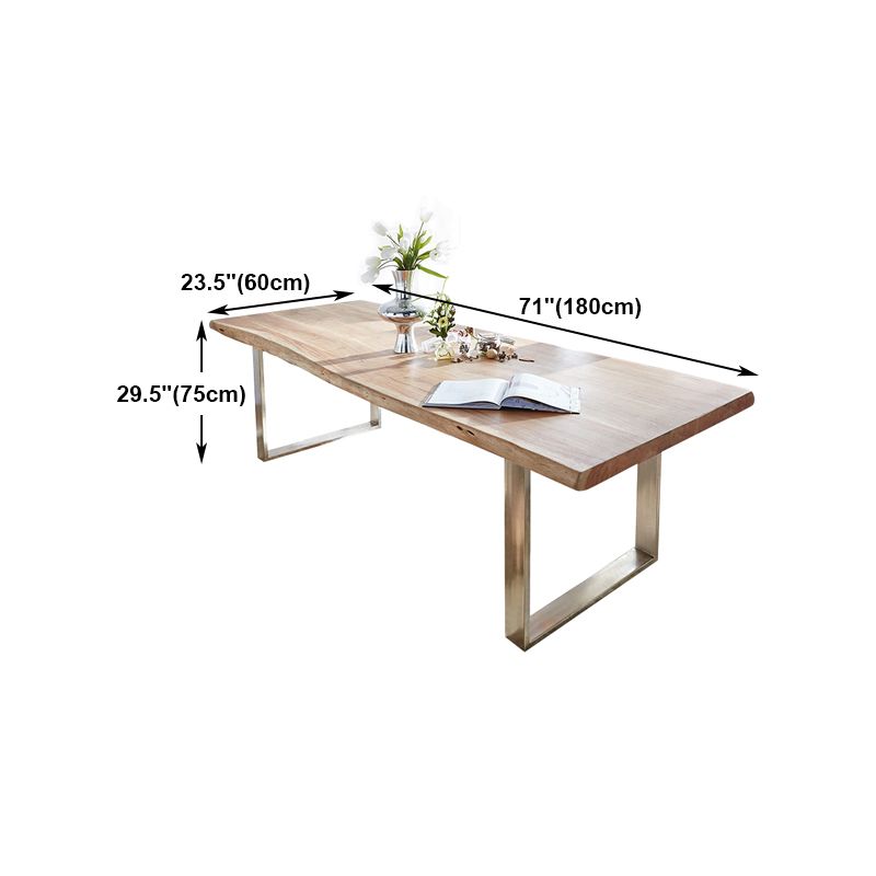 Rectangle Office Table Industrial Sled Base Working Desk of Solid Wood ...