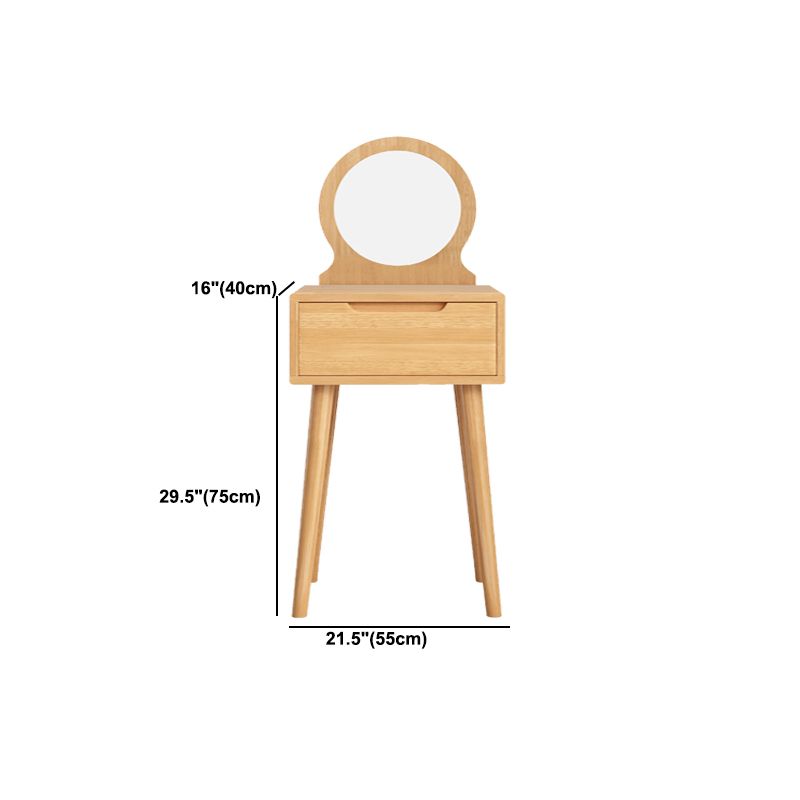Scandinavisch massief houten dressoir 1-lading ijdelheid tafel met ontlasting en spiegel