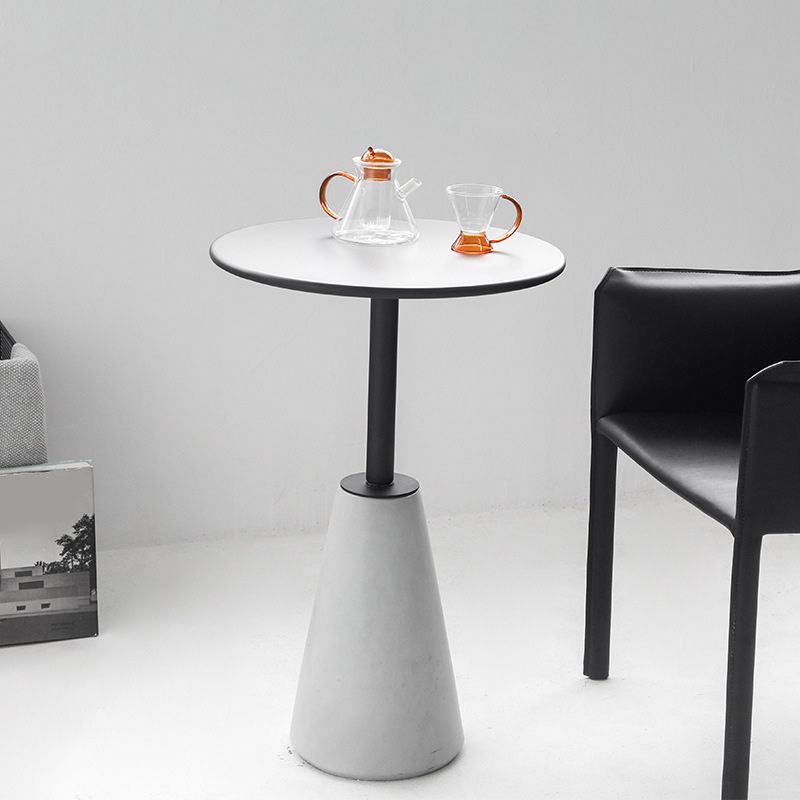 Lacquer Concrete Modernistic Table Round Side End Table for Living Room