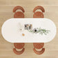 Massief houten eettafel Witte moderne eettafel voor eetkamer