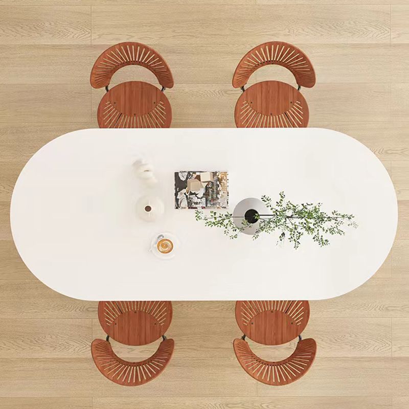 Massief houten eettafel Witte moderne eettafel voor eetkamer
