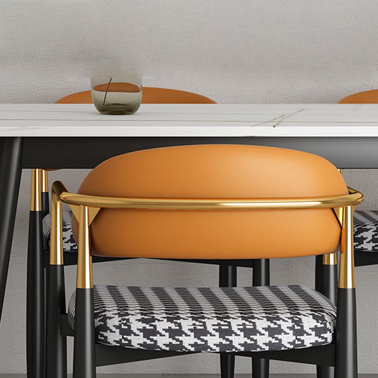 Contemporary Upholstered Home Arm Chair Open Back Matte Finish Dining Chair Clearhalo ' kitchen&dining_furn' 'Dining Chairs' 'Dining Tables & Seating' 'dining_chair' 'furn' 'furn_dining_chair' 'Furniture' 'furniture_dining_chair' 'Kitchen & Dining Furniture' 'kitchen' 1200x1200_dc2a02d0-0906-481d-b57f-b95b1220e077