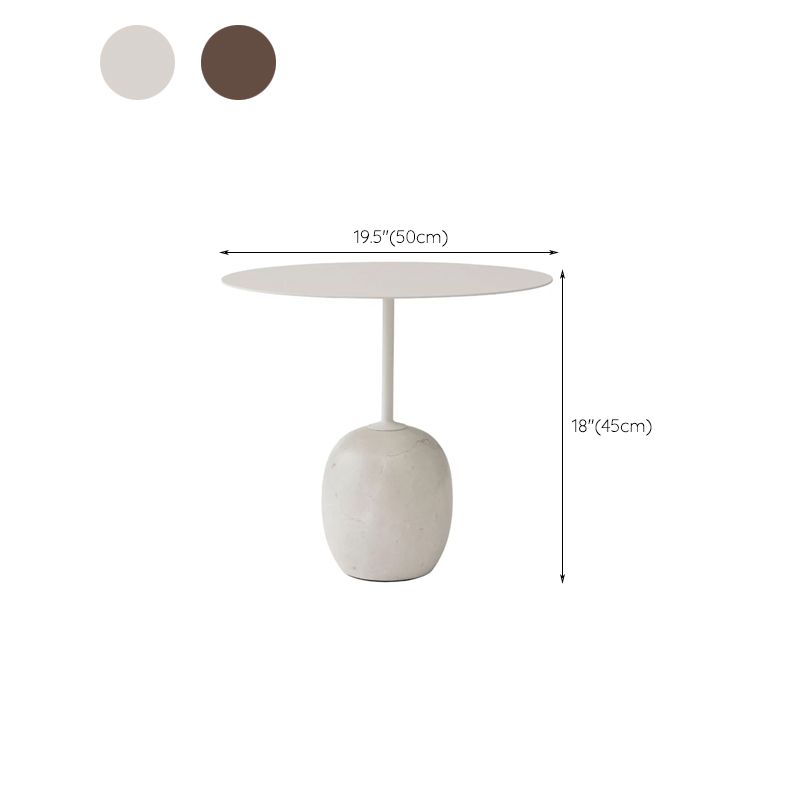 Contemporary End Slide Table Round Living Room Pedestal Marble Corner Table