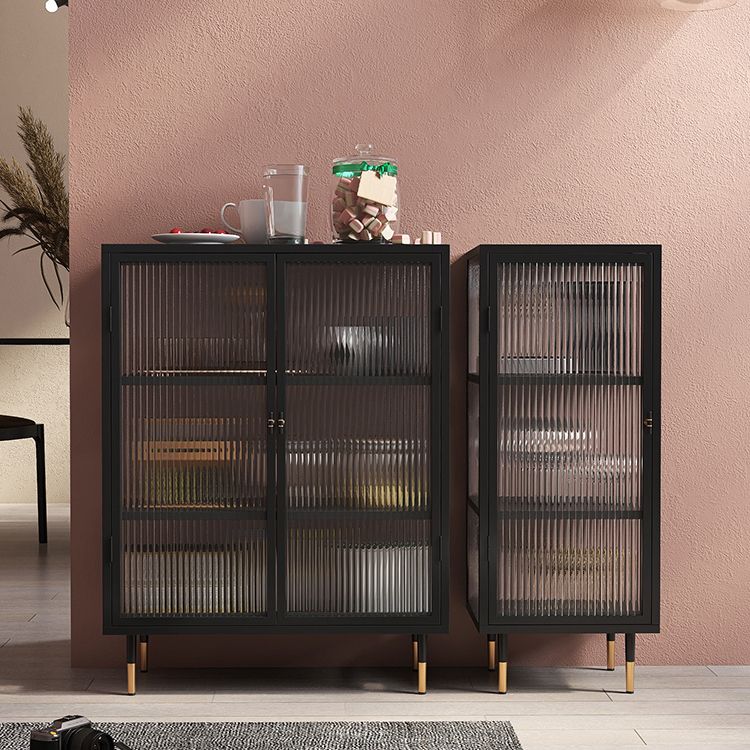 Moderno soggiorno tavolo tavolo in metallo porte in vetro cassetta