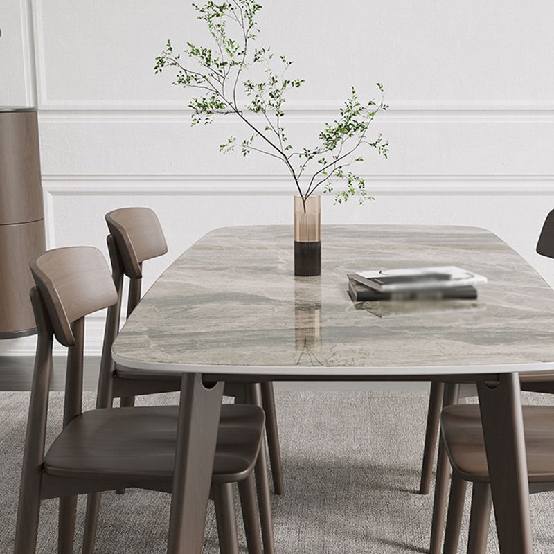 Medieval Modern Sintered Stone Dining Table Rectangle Table with 4 Legs Clearhalo 'Dining Tables & Seating' 'Dining Tables' 'dining_table' 'furn' 'furn_dining_table' 'Furniture' 'furniture_dining_table' 'Kitchen & Dining Furniture' 'kitchen' 'kitchen_dining_table' 1200x1200_dc2b9b51-d0a9-41a1-9db4-edee54241219