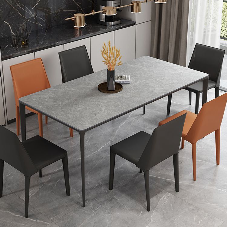 Sintered Stone Dining Table Industrial 4 Legs Base Rectangle Table for Home Clearhalo ' dining_table' 'Dining Tables & Seating' 'Dining Tables' 'furn' 'furn_dining_table' 'Furniture' 'furniture_dining_table' 'Kitchen & Dining Furniture' 'kitchen&dining_furn' 'kitchen' 'kitchen_dining_table' 1200x1200_dc2bb65d-a7bb-41c7-aeca-7d8950c0f7da