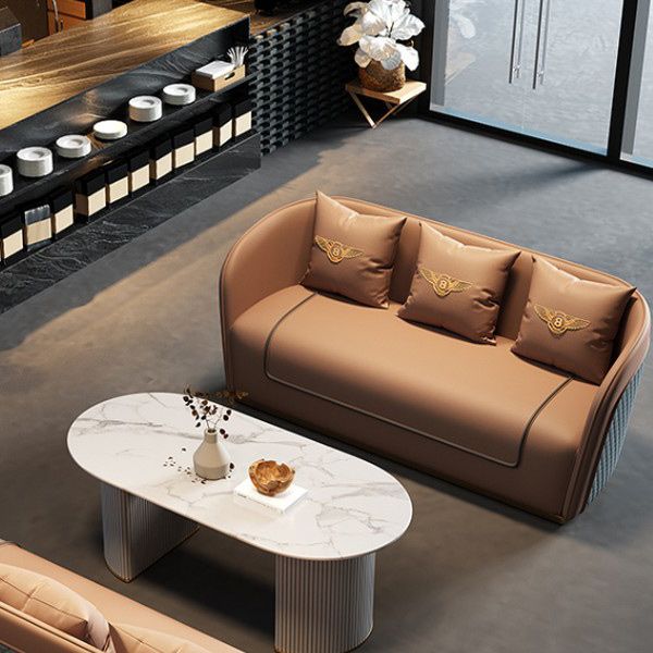 Divano a braccio di smoking in pelle finta 25,59 "divano contemporaneo largo con schiena stretta