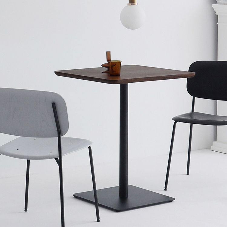 Metal Industrial Square Dining Table Solid Wood Top Indoor Table with Pedestal Base Clearhalo ' dining_table' 'Dining Tables & Seating' 'Dining Tables' 'furn' 'furn_dining_table' 'Furniture' 'furniture_dining_table' 'Kitchen & Dining Furniture' 'kitchen&dining_furn' 'kitchen' 'kitchen_dining_table' 1200x1200_dc2c99c0-e8db-4353-a8e7-462cebdd59fa