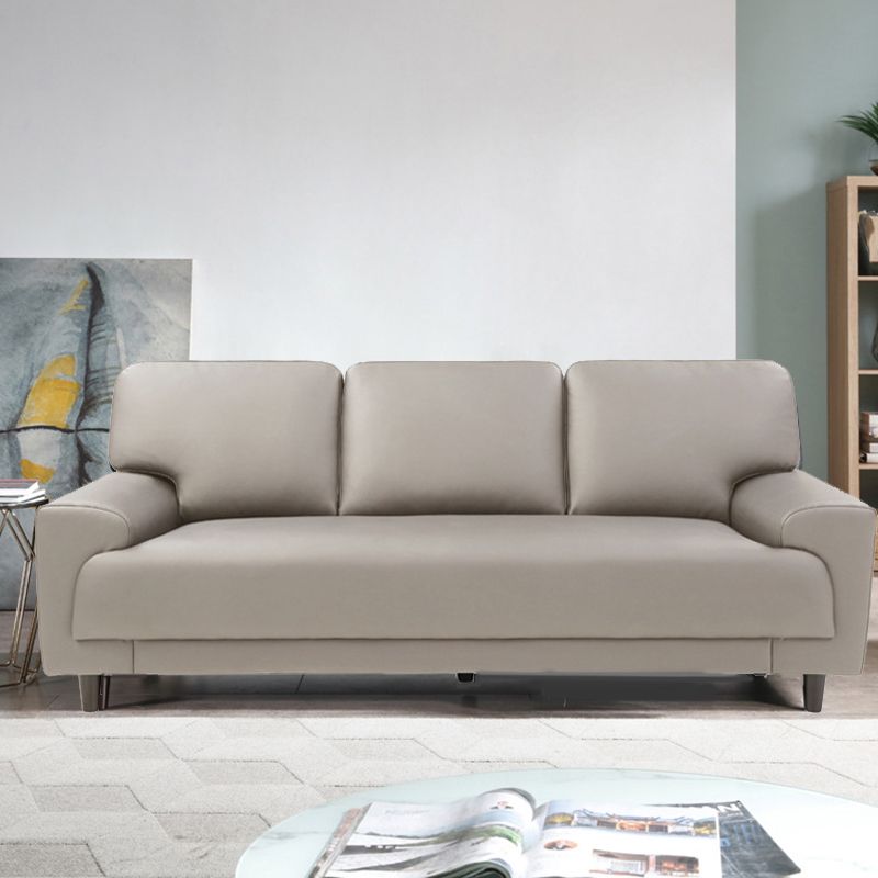 Contemporary Pillow Back Couch Leather Sofa with Solid Wood Legs Clearhalo 'Furniture' 'furniture_sofas' 'Living Room Furniture' 'Sofa' 'sofas' 1200x1200_dc2d4700-54b4-4496-91e2-9eecb6fd63d2
