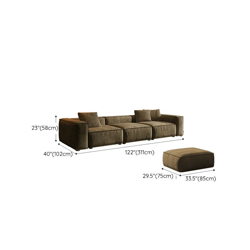 リビングルームの茶色の現代の染色抵抗性四角い腕ソファ