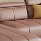 Faux Leather Sofa and Chaise Pillow Top Arm Sewn Pillow Back Seating