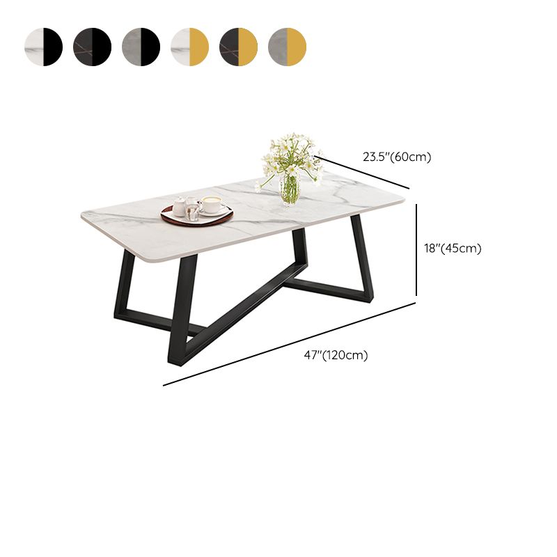 Slate Rectangle Coffee Table Cross Legs Single Table for Living Room Clearhalo 'Coffee & Accent Tables' 'Coffee Tables' 'coffee_tables' 'furn' 'furn_coffee_tables' 'Furniture' 'Living Room Furniture' 1200x1200_dc2f72eb-b8f6-4971-b69f-5f8da23cee61