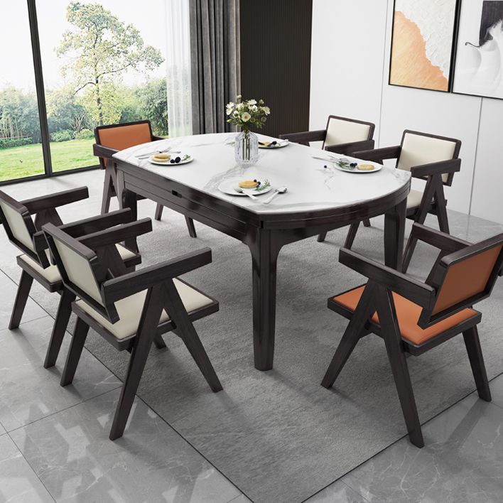 4 Legs Dining Table Sintered Stone Top Table for Home Kitchen Dinner Clearhalo 'Dining Tables & Seating' 'Dining Tables' 'dining_table' 'furn' 'furn_dining_table' 'Furniture' 'Kitchen & Dining Furniture' 1200x1200_dc3206e9-fa32-4698-ba3d-2af6748b9f32