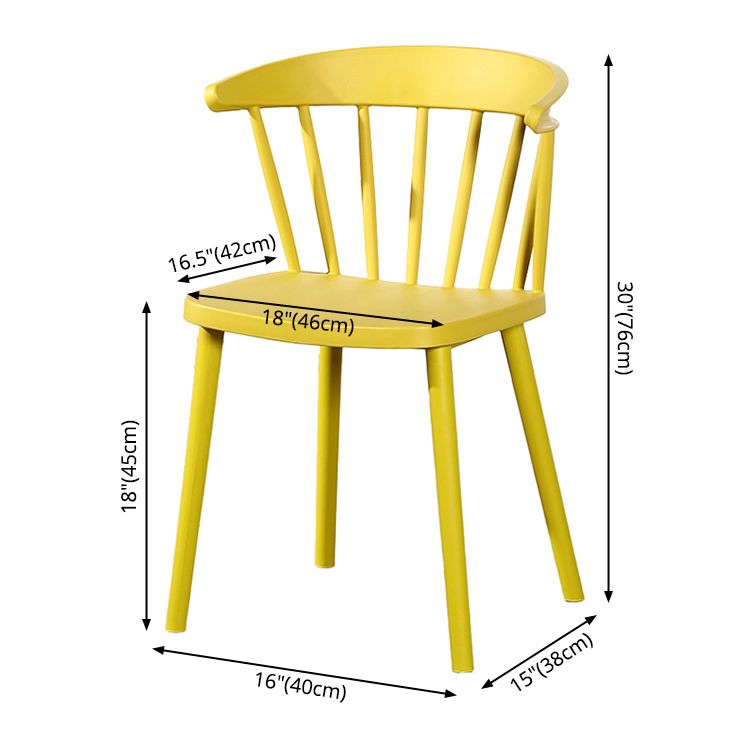 Contemporary Plastic Side Armless Chair Windsor Back Stacking Side Chair for Home Use Clearhalo ' kitchen&dining_furn' 'Dining Chairs' 'Dining Tables & Seating' 'dining_chair' 'furn' 'furn_dining_chair' 'Furniture' 'furniture_dining_chair' 'Kitchen & Dining Furniture' 'kitchen' 1200x1200_dc3295fc-ae7a-4d20-b329-fccc11e7eb4f