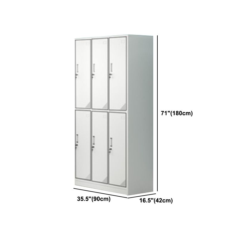 Contemporary Style Wardrobe Armoire White Color Steel Wardrobe Closet with Locks Clearhalo 'Armoires & Wardrobes' 'armoires_wardrobes' 'Bedroom Furniture' 'furn' 'furn_armoires_wardrobes' 'Furniture' 1200x1200_dc334a68-6c18-488f-a3c9-73ae9ee38e0e