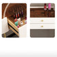 15.74" Wide Vanity Desk with 3 Storage Drawers  Glam Glass Dresser, Whit