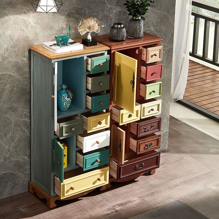 Cassettiera portaoggetti costiera Cassettiera in legno massello con cassetti multipli