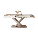 Glam Stone Rectangle Dining Table Metal Base for Dining Room Clearhalo 'Dining Tables & Seating' 'Dining Tables' 'dining_table' 'furn' 'furn_dining_table' 'Furniture' 'Kitchen & Dining Furniture' 1200x1200_dc358b67-de86-4e8a-94db-20cac63794a5
