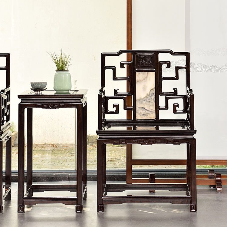 Indoor Deep Brown Dining Arm Chair Solid Wood Dining Chair for Home Clearhalo 'Dining Chairs' 'Dining Tables & Seating' 'dining_chair' 'furn' 'furn_dining_chair' 'Furniture' 'Kitchen & Dining Furniture' 1200x1200_dc362488-0fab-4df0-9db9-6c04d96e94b9