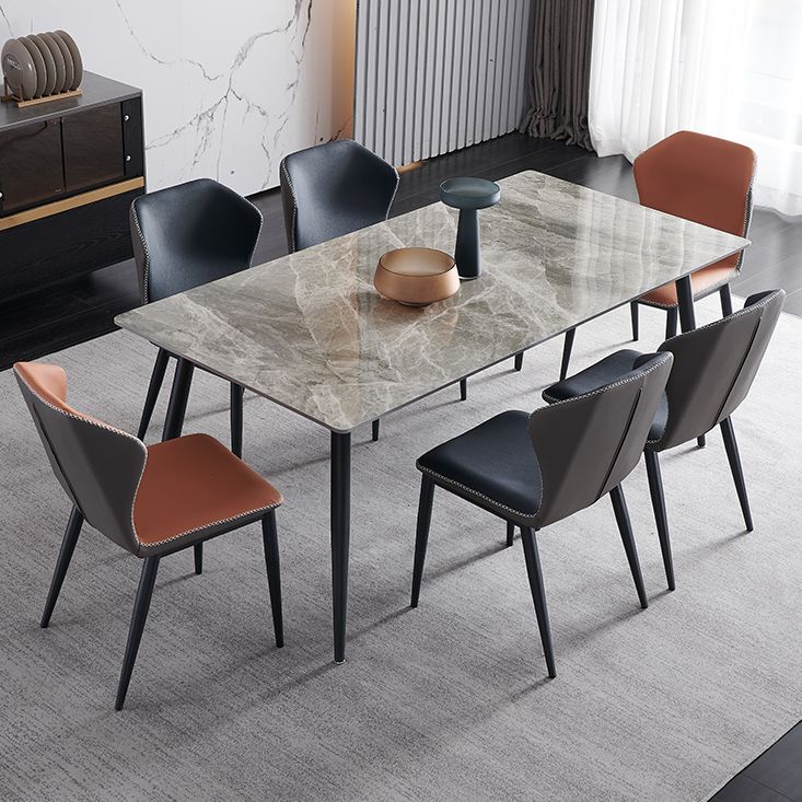 Metal Contemporary Rectangular Dining Table Sintered Stone Table with Metal Legs Clearhalo ' dining_table' 'Dining Tables & Seating' 'Dining Tables' 'furn' 'furn_dining_table' 'Furniture' 'furniture_dining_table' 'Kitchen & Dining Furniture' 'kitchen&dining_furn' 'kitchen' 'kitchen_dining_table' 1200x1200_dc37a6b8-0c36-431d-9375-c86f75e2a766