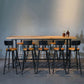 Ensemble de Table de Bar rectangulaire industriel en bois massif, 1/11 pièces, Table de comptoir avec tabourets hauts