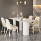 Modern Style Dining Table Sintered Stone Table with Metal Base for Home