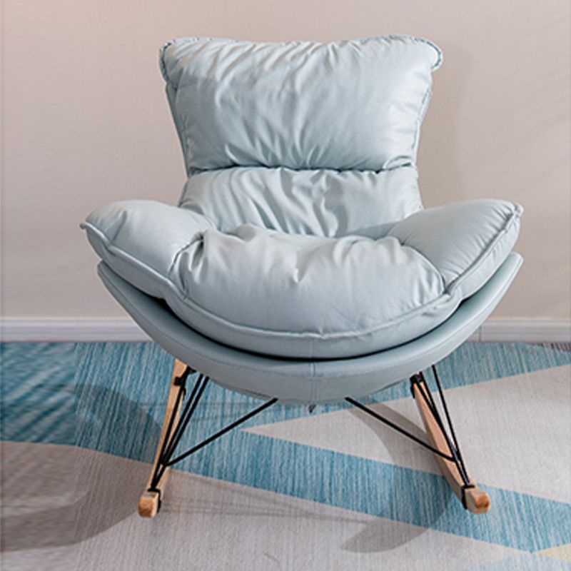 Silla de ocio Velvet Pure Color Rocker Rocker Silla con otomana