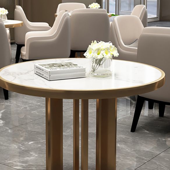 Modern Sintered Stone Dining RoomSet with Round Table and Metal Base Dining Table Furniture Clearhalo 'Dining Room Sets' 'Dining Tables & Seating' 'dining_room_set' 'furn' 'furn_dining_room_set' 'Furniture' 'furniture_dining_room_set' 'Kitchen & Dining Furniture' 'kitchen&dining_furn' 'kitchen' 1200x1200_dc3de2f2-4a37-4d95-8526-ec6f849f7e74