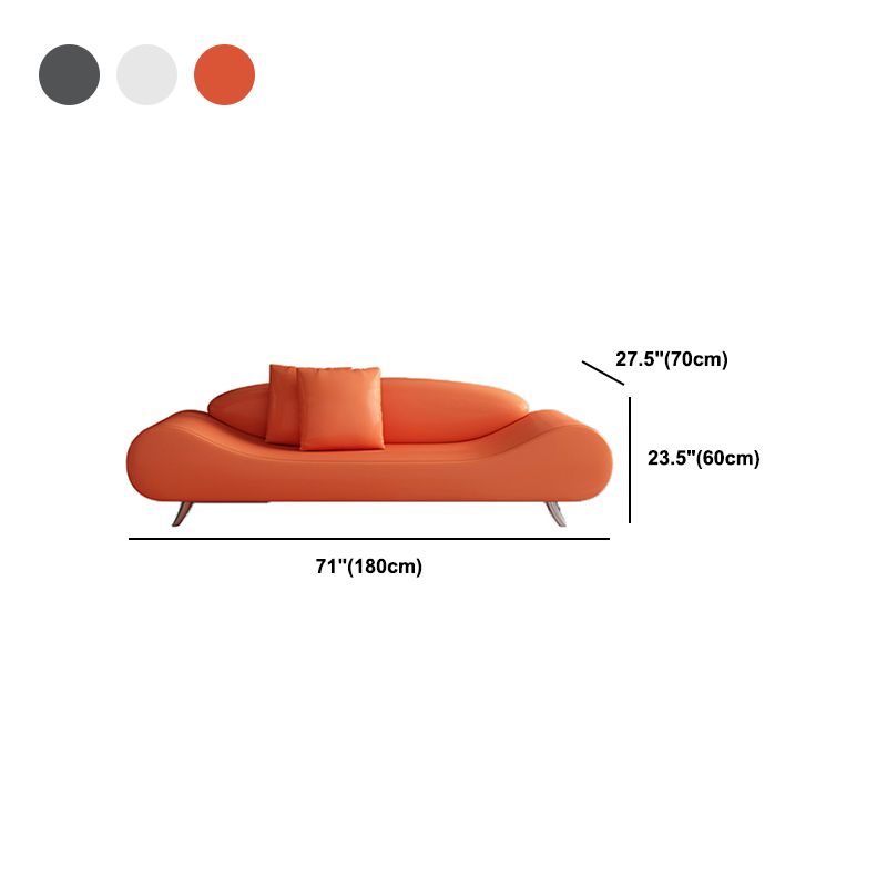 Sofa incurvé sans bras en cuir en faux cuir 27,55 "de large canapé contemporain, résistant aux taches