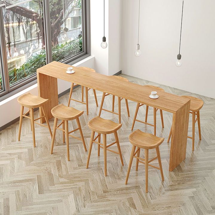 Brown Industrial Style Bar Table Solid Wood Coffe Shop Casual Bar Table Clearhalo 'Bar Furniture' 'Bar Tables' 'bar_tables' 'furn' 'furn_bar_tables' 'Furniture' 'furniture_bar_tables' 'Kitchen & Dining Furniture' 1200x1200_dc406eef-e47e-4052-9b2d-53c9ce3d07f4