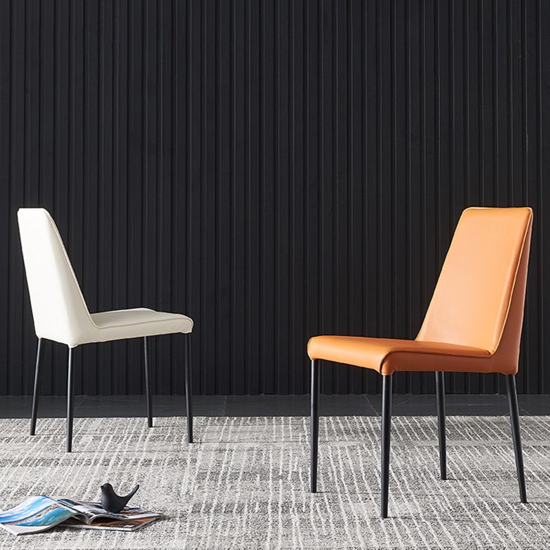 Industrial Solid Back Armless Dining Chairs Faux Leather Dining Chairs Clearhalo ' kitchen&dining_furn' 'Dining Chairs' 'Dining Tables & Seating' 'dining_chair' 'furn' 'furn_dining_chair' 'Furniture' 'furniture_dining_chair' 'Kitchen & Dining Furniture' 'kitchen' 1200x1200_dc40b240-1be9-481b-baa6-d2865ecbefe1