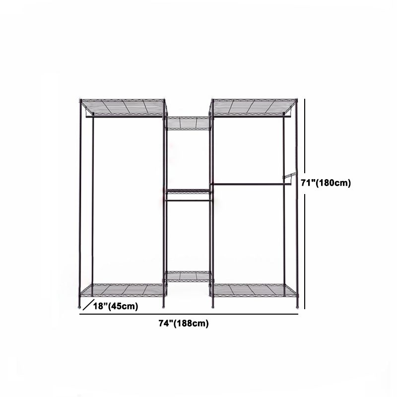 Black Contemporary Style Armoire Metal Steel Armoire for Bedroom Clearhalo 'Armoires & Wardrobes' 'armoires_wardrobes' 'Bedroom Furniture' 'furn' 'furn_armoires_wardrobes' 'Furniture' 1200x1200_dc412e96-99cf-4e1f-9b1f-9317597c521e