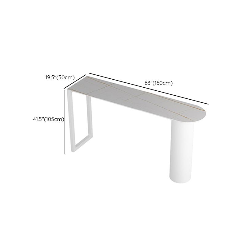 Table à vin de comptoir blanc Double piédestal Pub Hauteur Table à manger