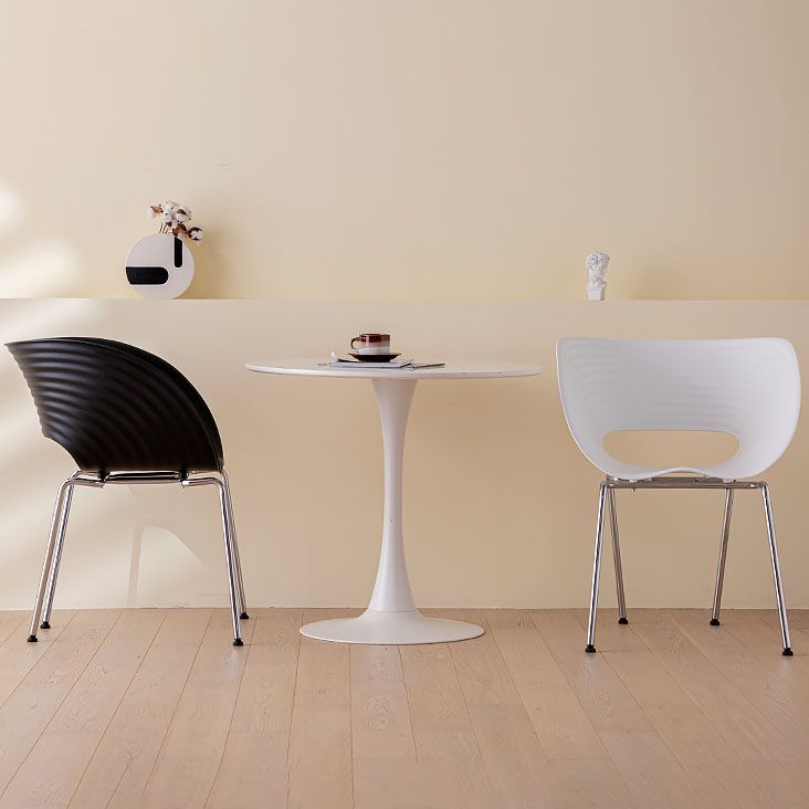 Sillas de brazo de silla de comedor contemporánea con patas de metal para cocina