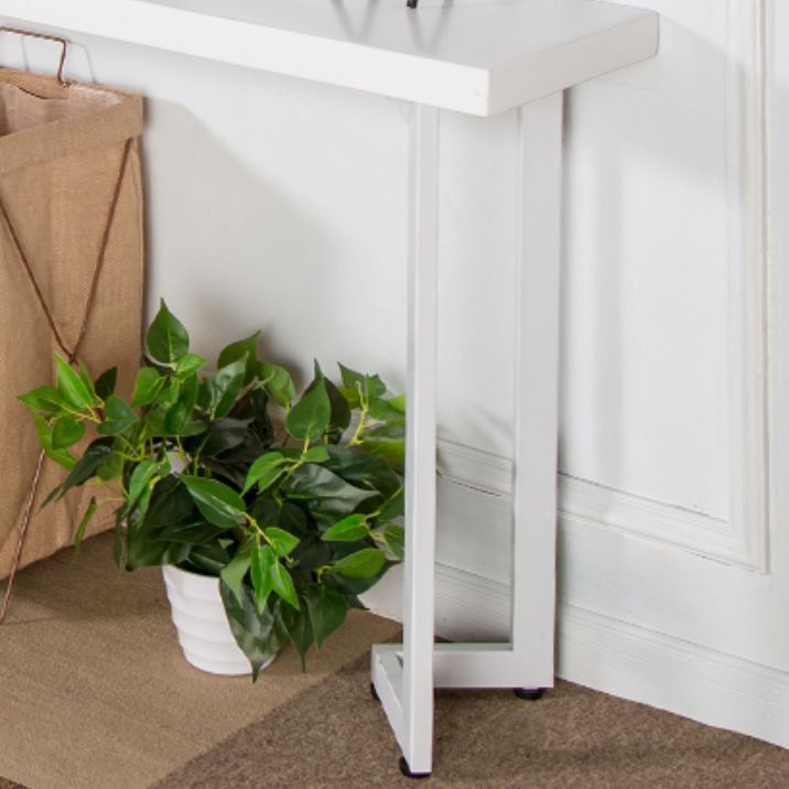 Mesa de consola moderna de mediados de siglo con tapa de rectángulo de madera para Hall